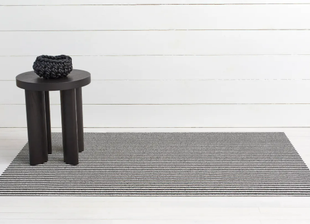 Chilewich Breton Stripe Shag Rug- Tuxedo - Lake Effect