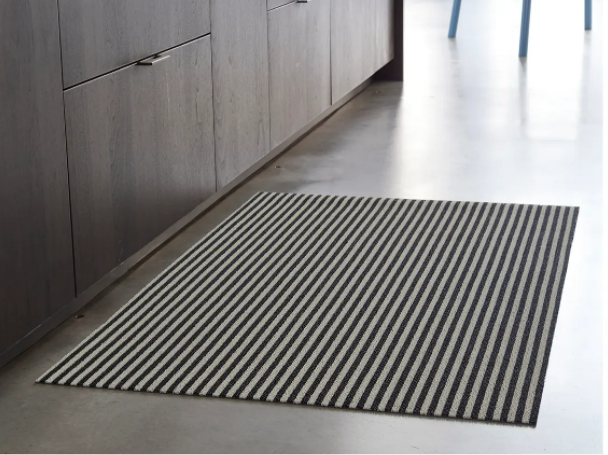 Chilewich Breton Stripe Shag Rug- Tuxedo - Lake Effect