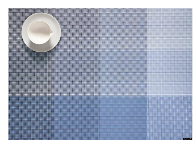 Chilewich Hue Rectangle Table Mat- Sky - Lake Effect