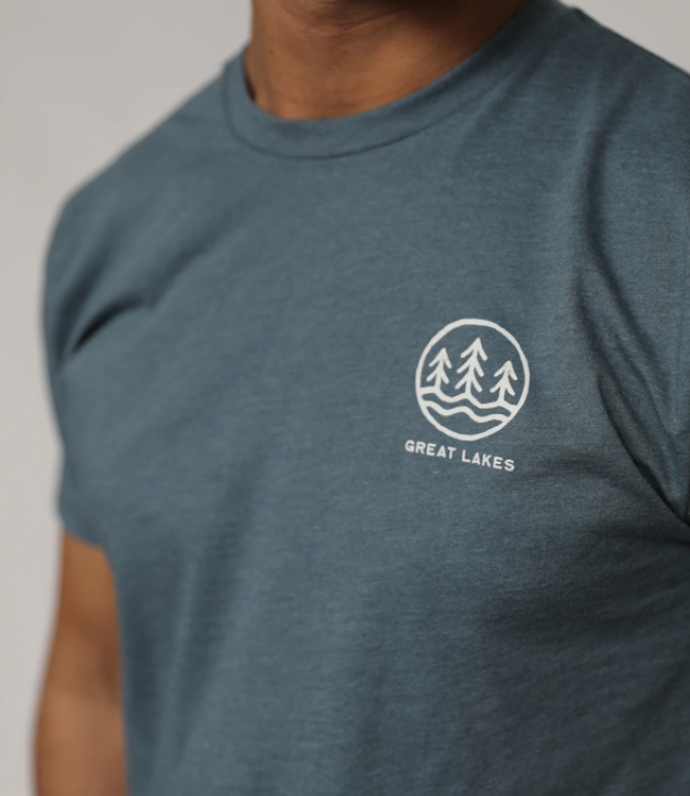 Lake Life- Short Sleeve- Heather Navy by Great Lakes Co. - Lake Effect