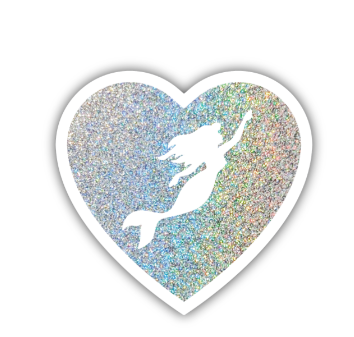 Glitter Mermaid Heart Sticker - Lake Effect