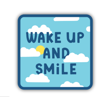 Wake Up And Smile Sticker - Lake Effect