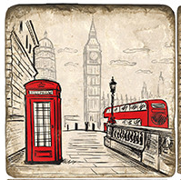 Marble Coaster- London Phone Booth - Lake Effect