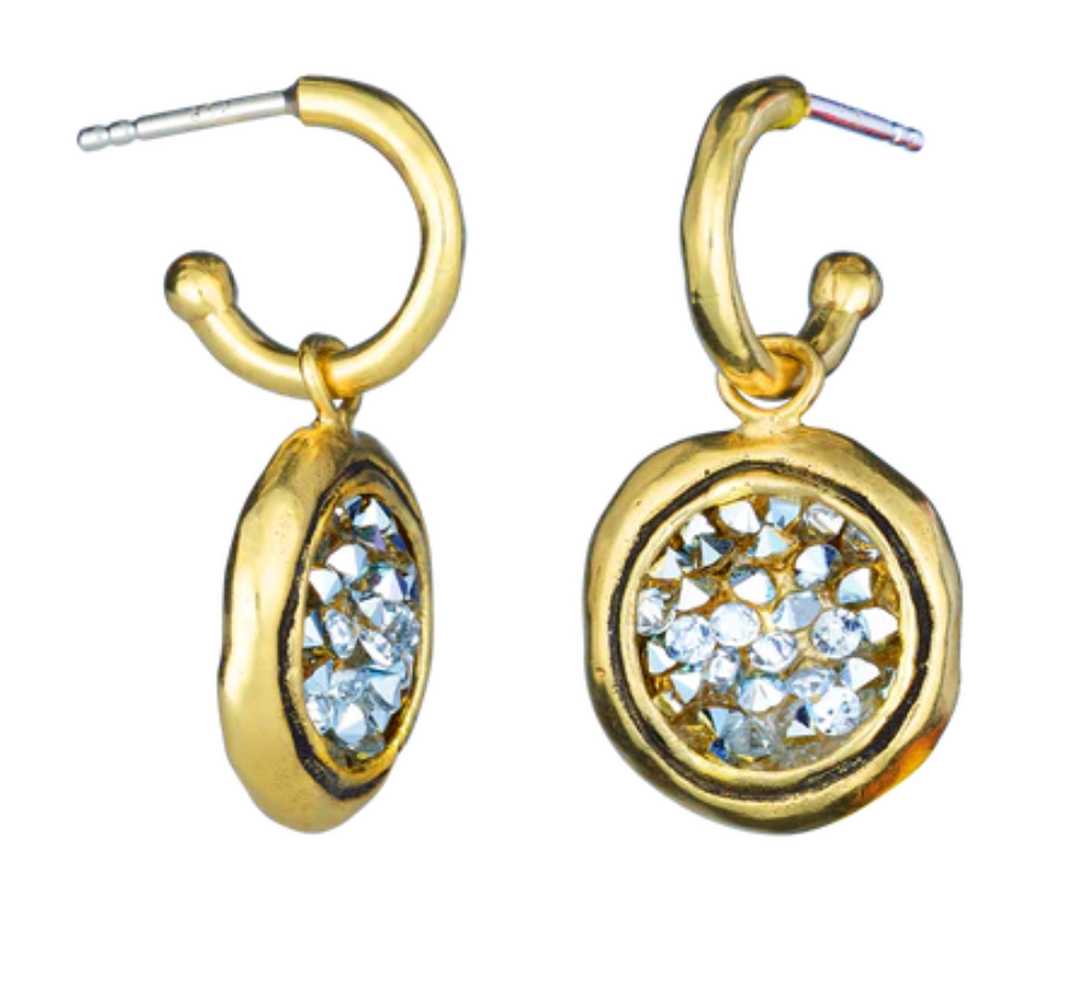 Kristal Huggie Drop Earrings by Waxing Poetic - Lake Effect