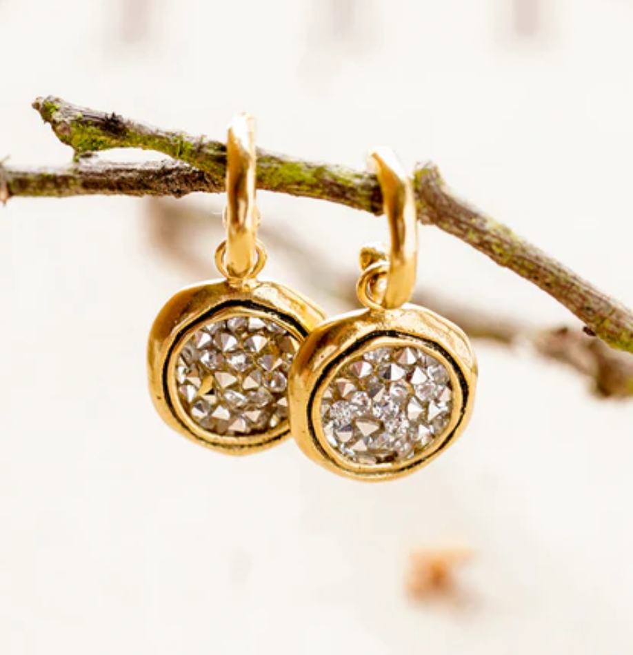 Kristal Huggie Drop Earrings by Waxing Poetic - Lake Effect