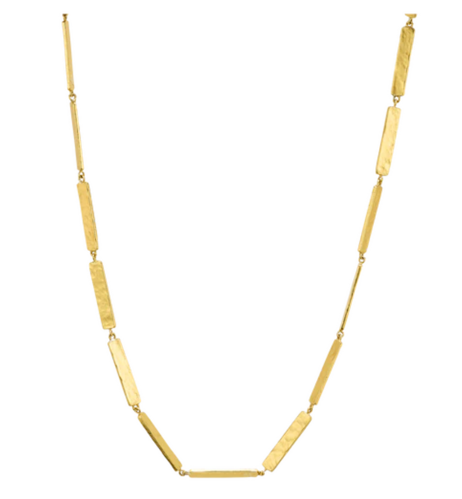 Linea Necklace- Ceramic Coated Brass by Waxing Poetic - Lake Effect