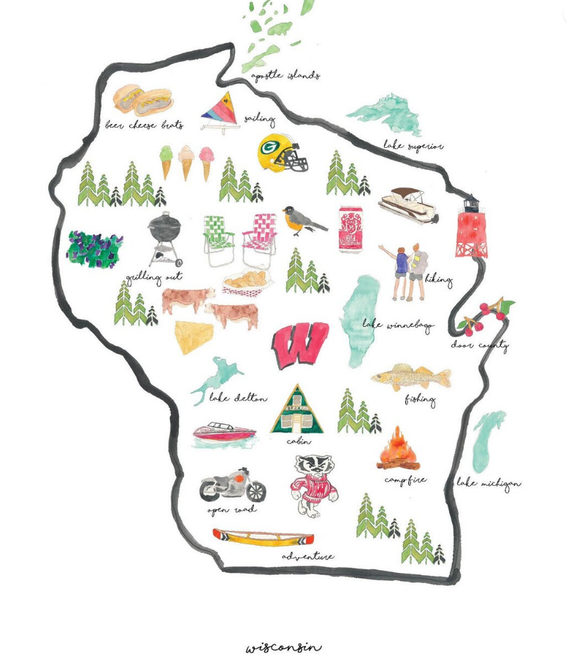 Wisconsin Watercolor Print - Lake Effect