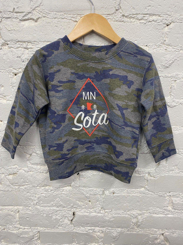 MN Sota Toddler Camo Crewneck - Lake Effect