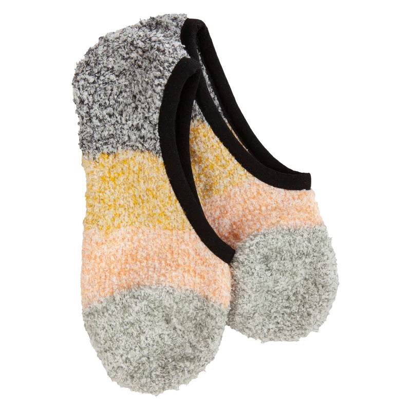 Cozy Colorblock Footsie Socks- Black by World's Softest - Lake Effect