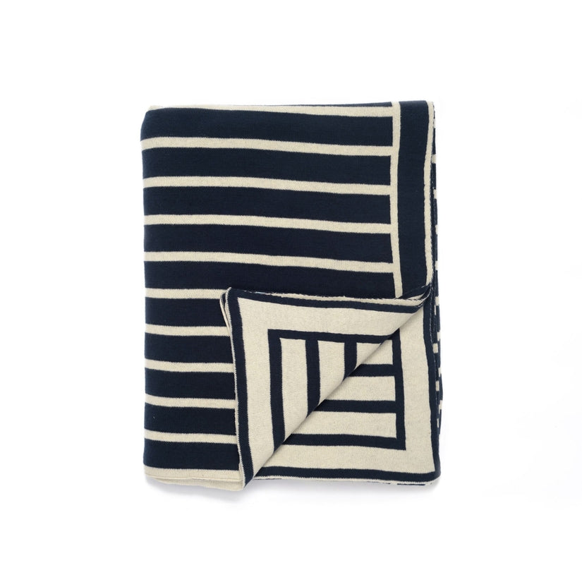 Beach Stripes Knit Throw Blanket - Lake Effect