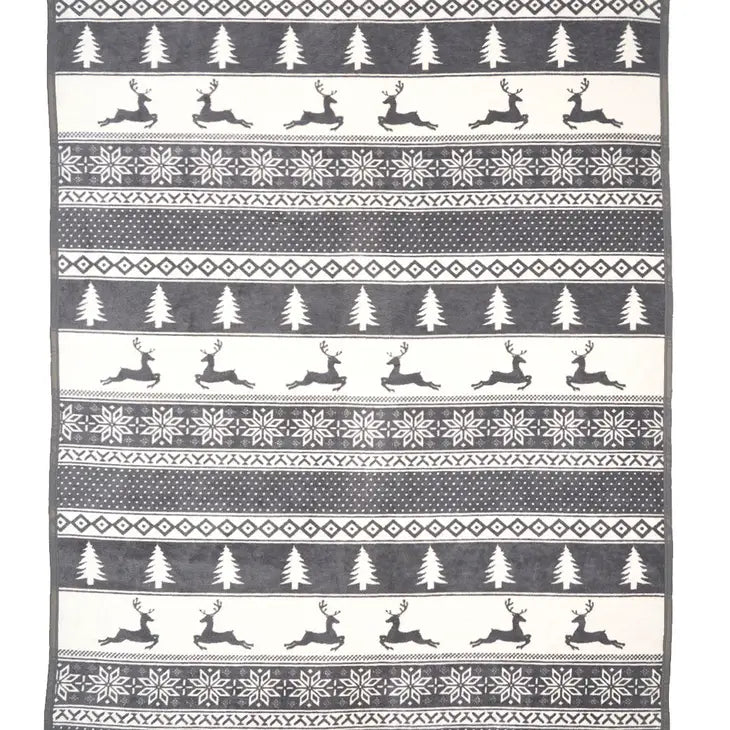 Winter Wonderland Grey Blanket by ChappyWrap - Lake Effect