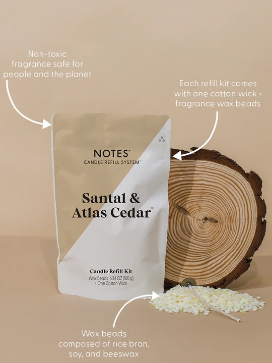 Notes Candle Refill Kits- Santal & Atlas - Lake Effect