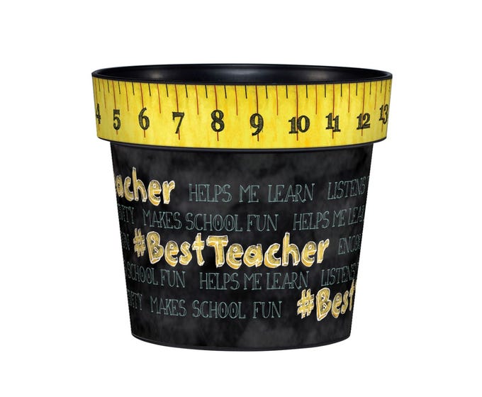 Best Teacher 6" Art Pot by Studio M - Lake Effect