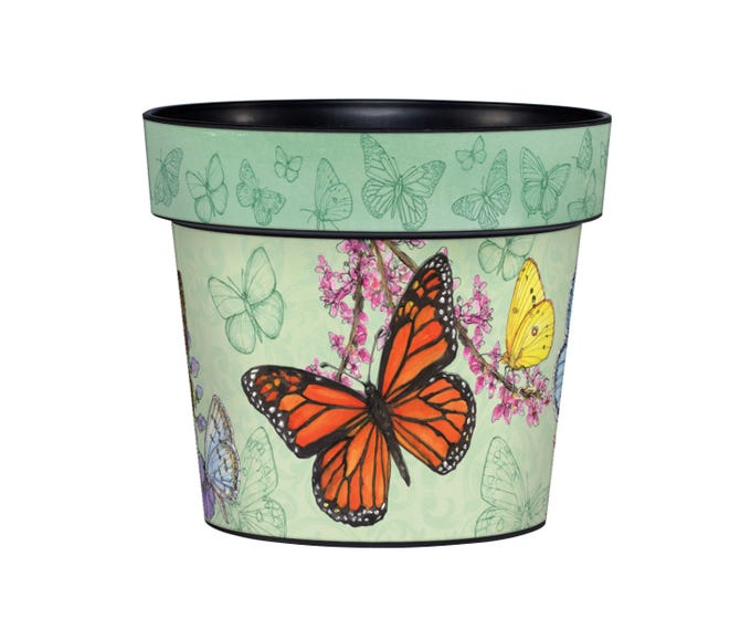 Butterfly Dance  6" Art Pot by Studio M - Lake Effect