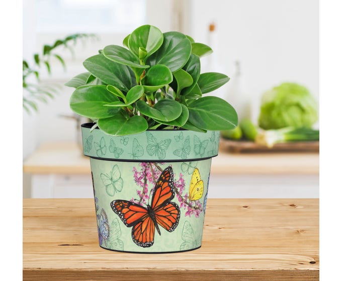 Butterfly Dance  6" Art Pot by Studio M - Lake Effect