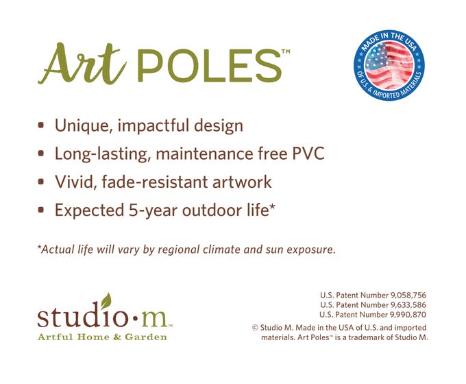 Folk Garden 20" Art Pole by Studio M - Lake Effect