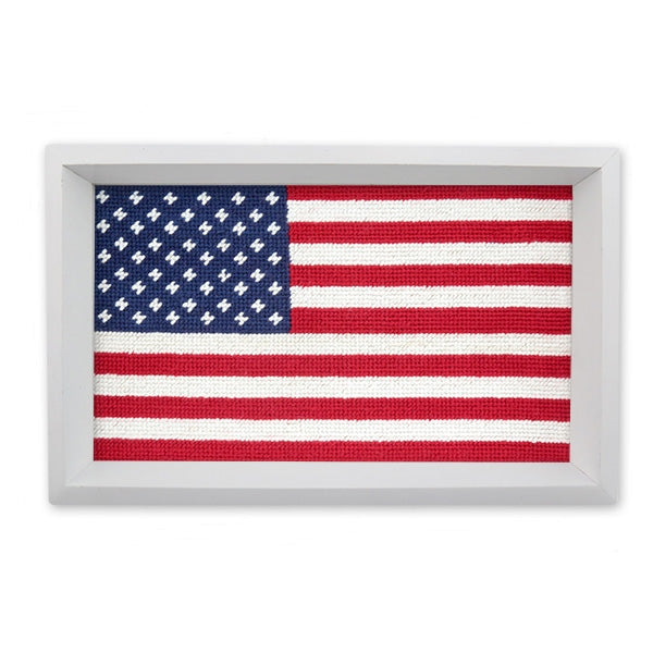 American Flag Needlepoint Valet Tray by Smathers & Branson - Lake Effect