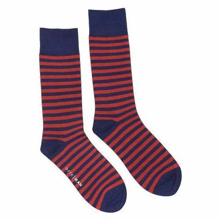 Navy/Red Striped Socks by ortc - Lake Effect