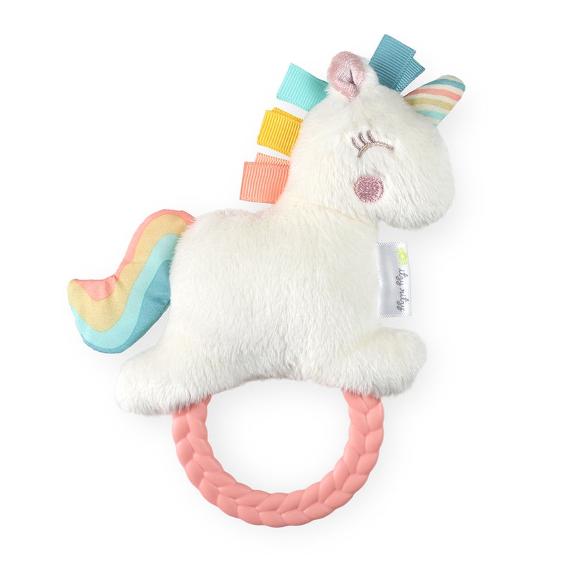 Unicorn Plush Rattle Pal with Teether - Lake Effect