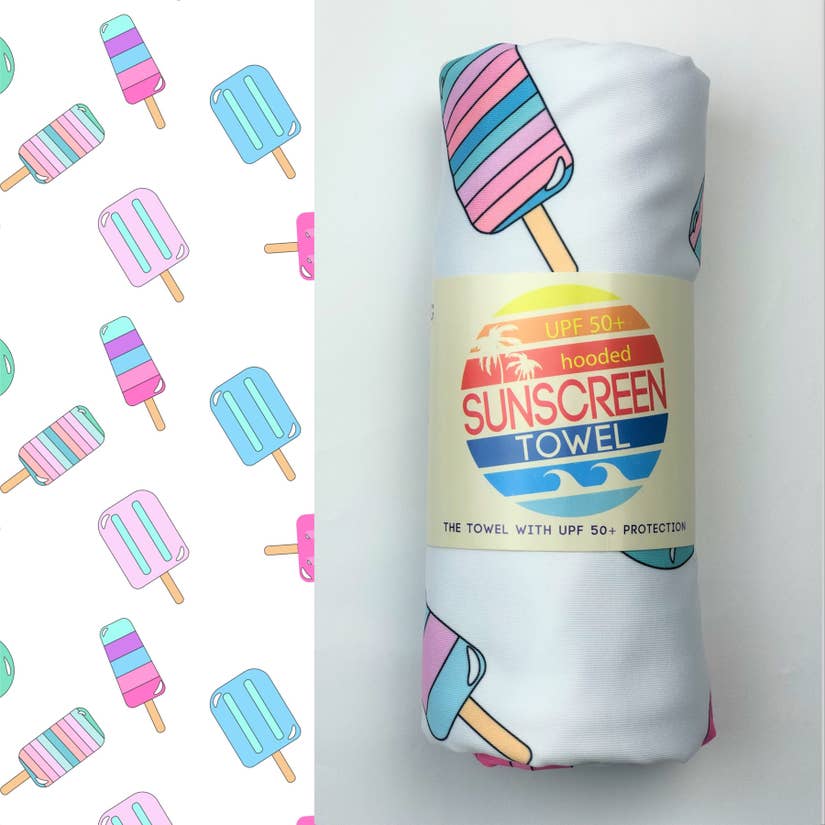 Hooded UPF Kids Towel by Luv Bug - Lake Effect