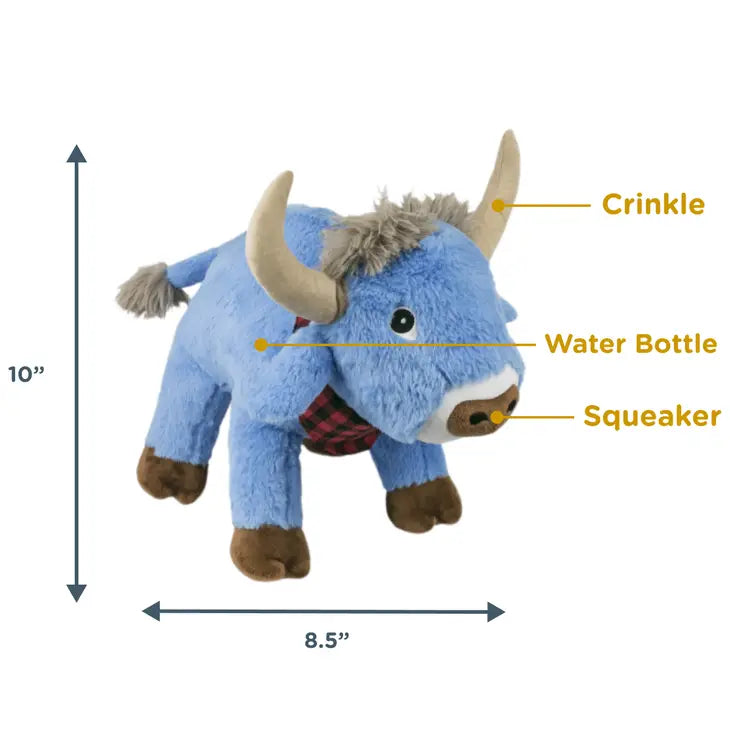 Crunch Plush Blue Ox Dog Toy - Lake Effect