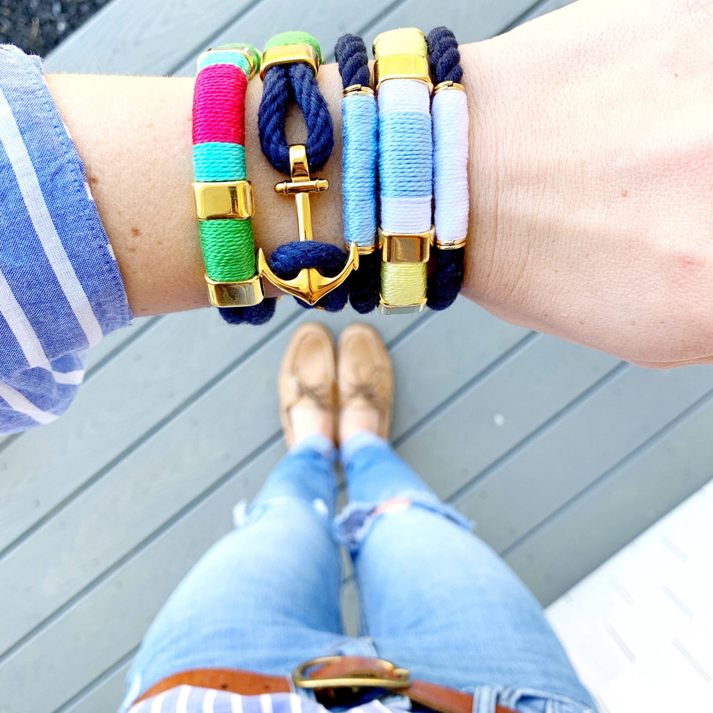 Newbury Bracelet - Navy/Green/Turquoise/Pink/Gold by Allison Cole - Lake Effect