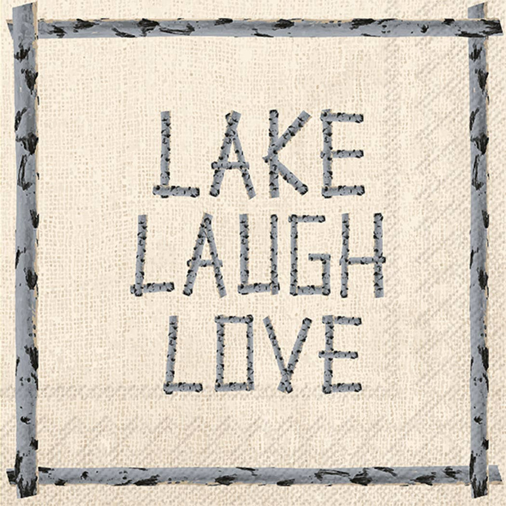 Lake Laugh Love Paper Cocktail Napkin - Lake Effect