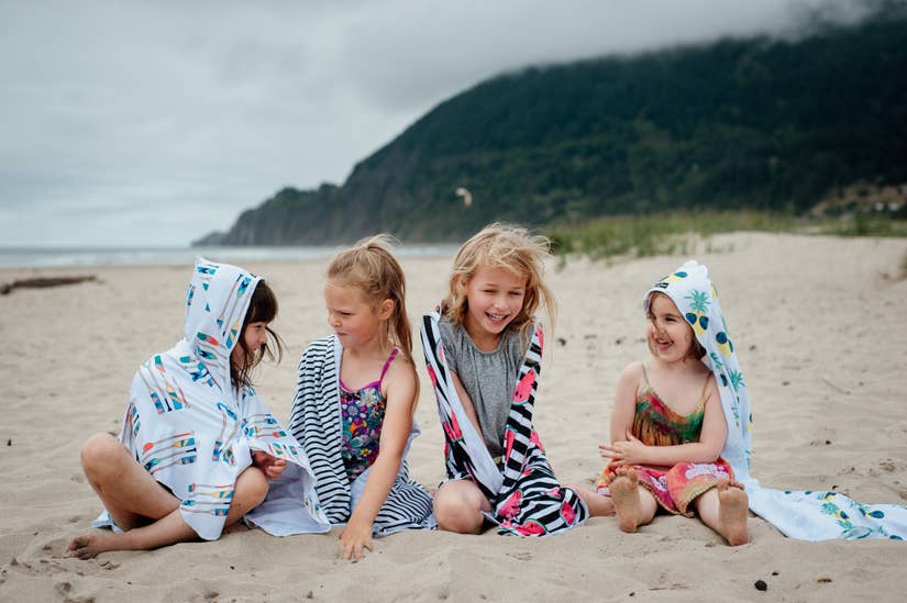 Hooded UPF Kids Towel by Luv Bug - Lake Effect