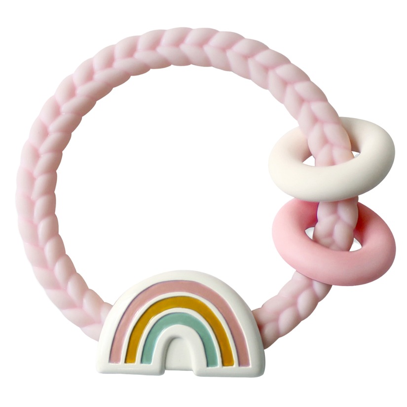 Rainbow Rattle Silicone Teether Toy - Lake Effect
