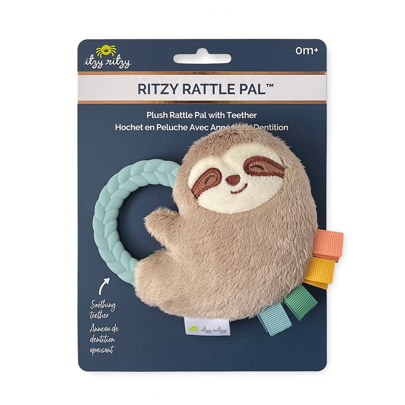Sloth Plush Rattle Pal with Teether - Lake Effect