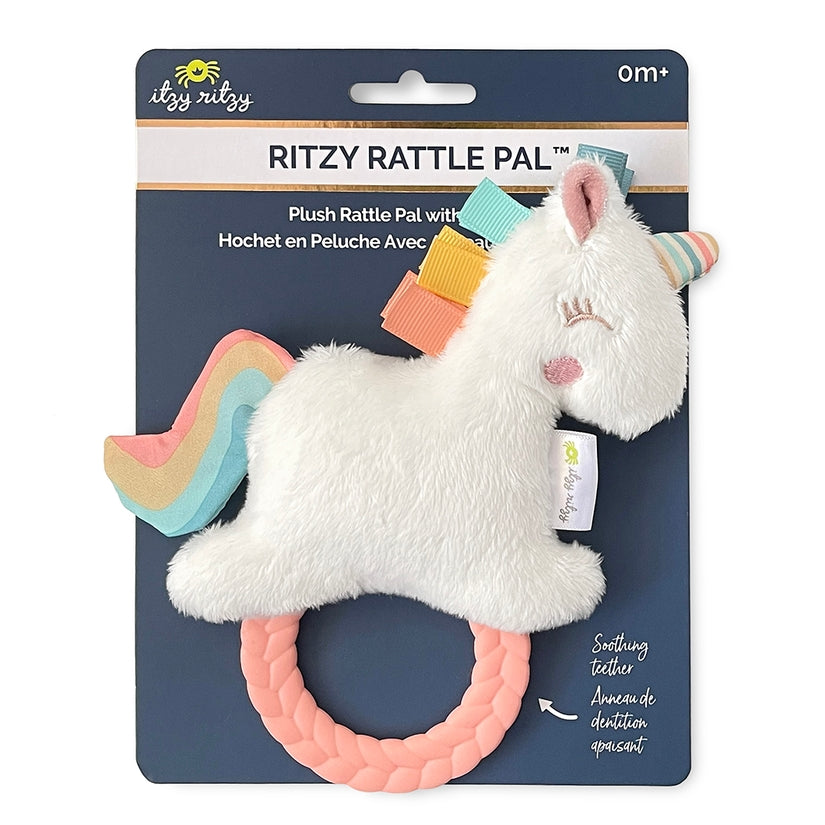 Unicorn Plush Rattle Pal with Teether - Lake Effect