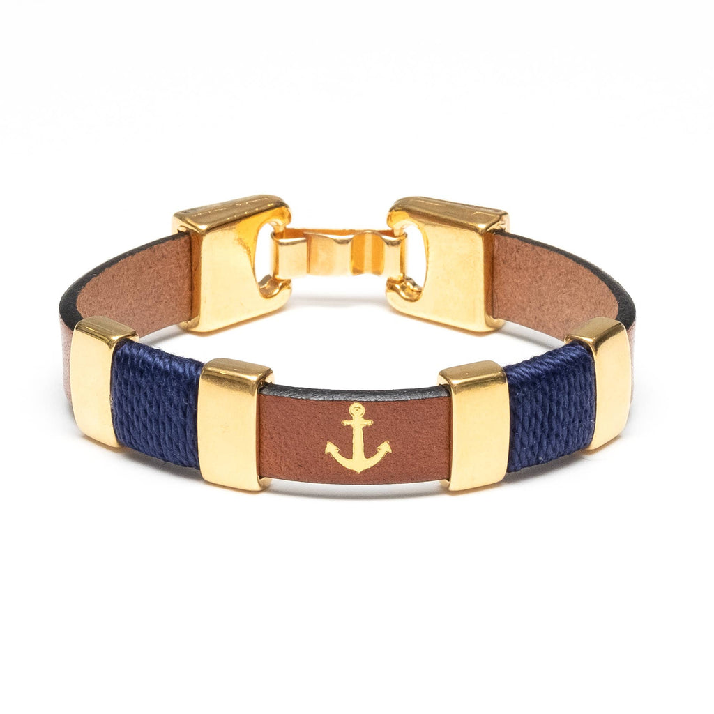 Chatham Bracelet - Mahogany/Navy/Gold by Allison Cole - Lake Effect