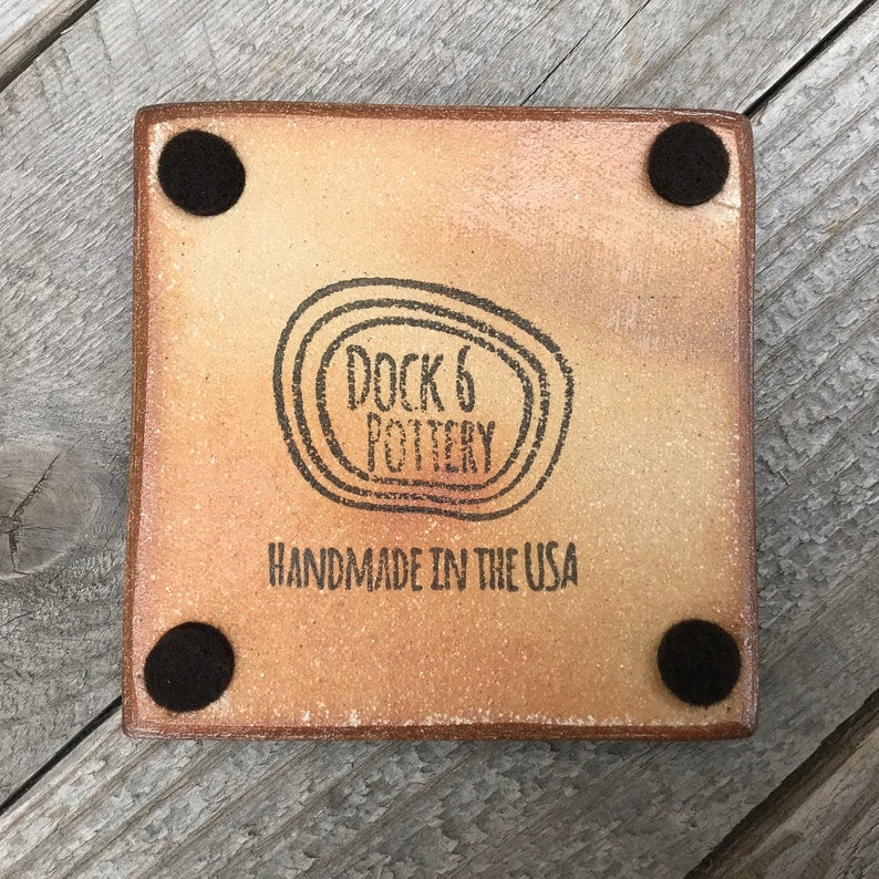 Geode Crackle Ceramic Coaster- Tin Man by Dock 6 Pottery - Lake Effect