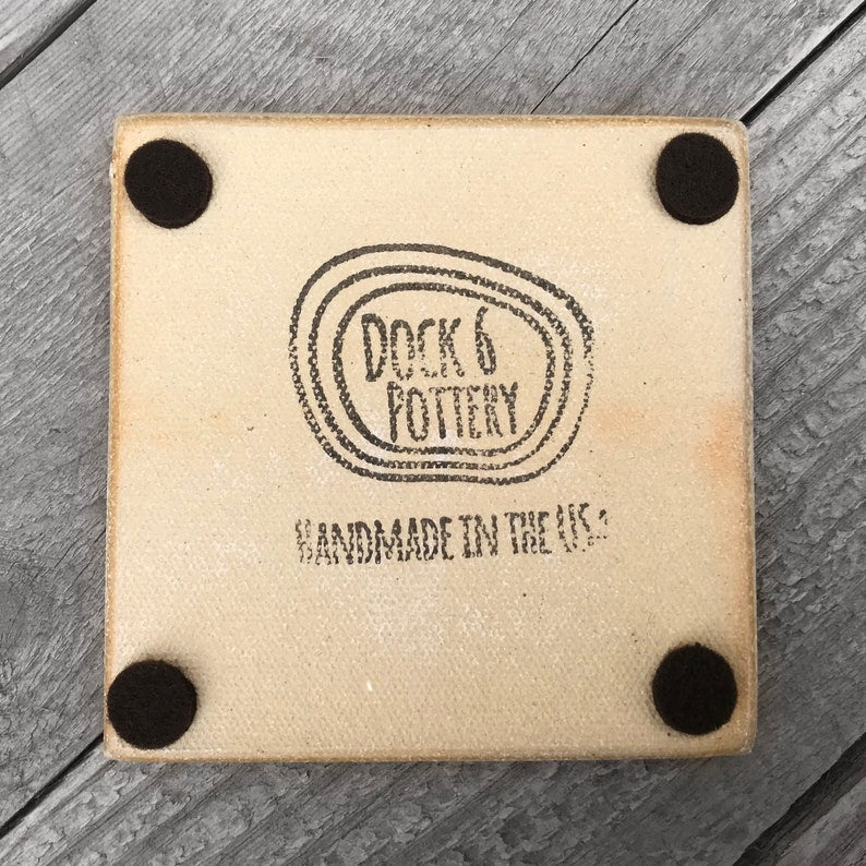 Geode Crackle Ceramic Coaster- Aqua by Dock 6 Pottery - Lake Effect