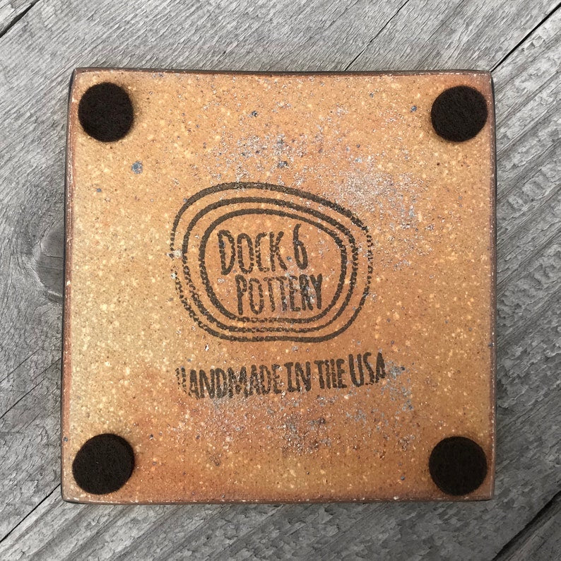 Geode Crackle Ceramic Coaster- Cascade by Dock 6 Pottery - Lake Effect