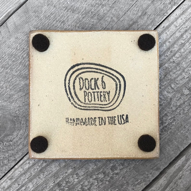 Geode Crackle Ceramic Coaster- Cobalt by Dock 6 Pottery - Lake Effect
