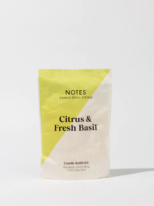 Notes Candle Refill Kits- Citrus & Fresh Basil - Lake Effect