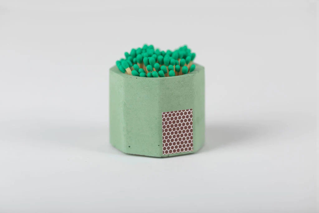 Matcha Tie Dye Match Holder w/ Striker & Green Matches - Lake Effect