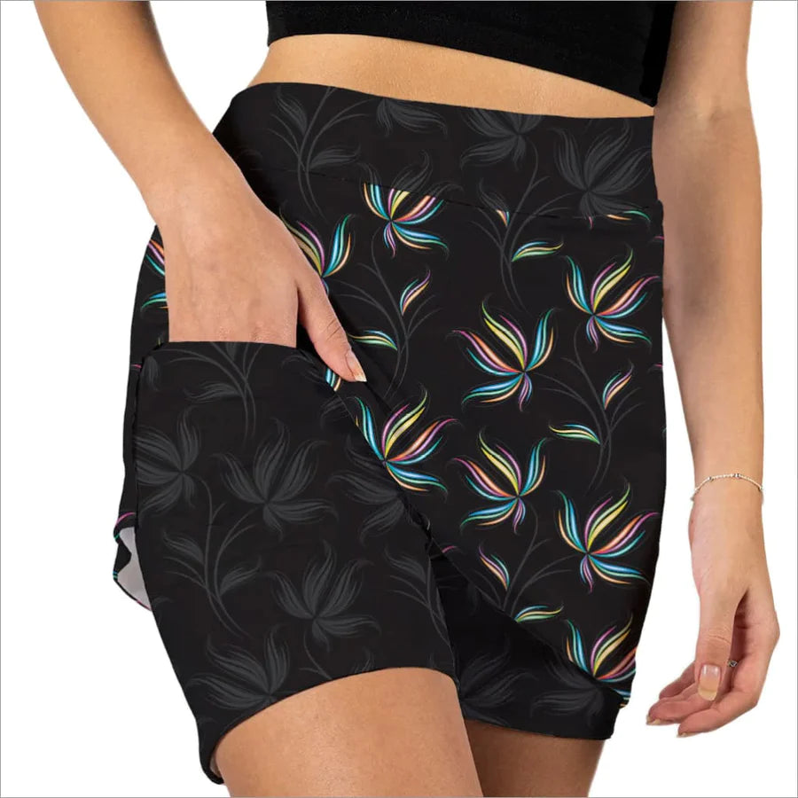 Skort Obsession- Midnight Blossoms - Lake Effect