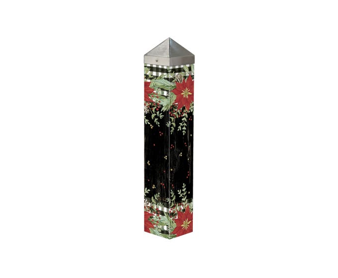 Poinsettias and Checks 20" Art Pole by Studio M - Lake Effect