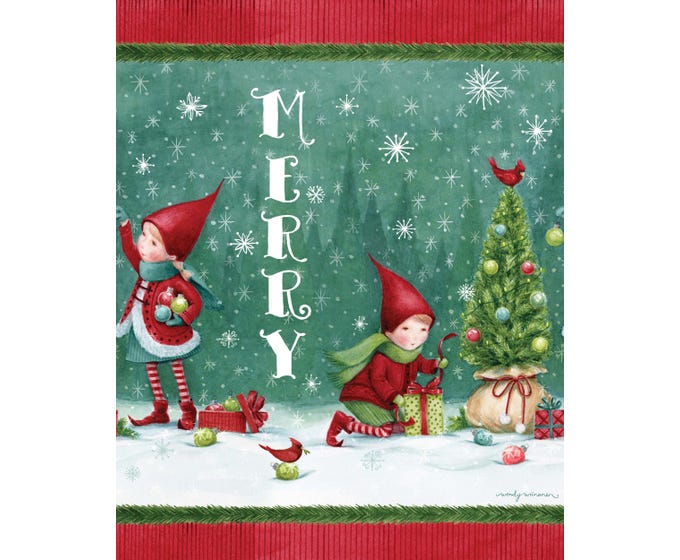 Christmas Elves 20" Art Pole by Studio M - Lake Effect