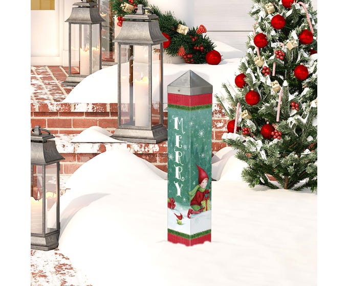 Christmas Elves 20" Art Pole by Studio M - Lake Effect