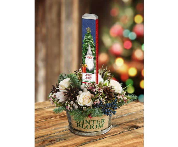Jolly And Merry 13" Art Pole by Studio M - Lake Effect