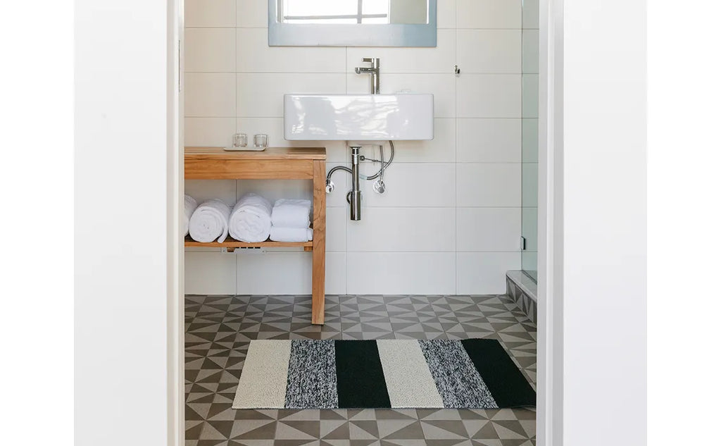 Marbled Stripe Shag Rug- Salt Pepper by Chilewich - Lake Effect