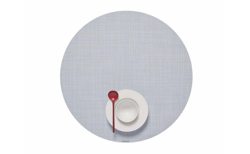 Chilewich Mini Basketweave Round Table Mat- Sky - Lake Effect