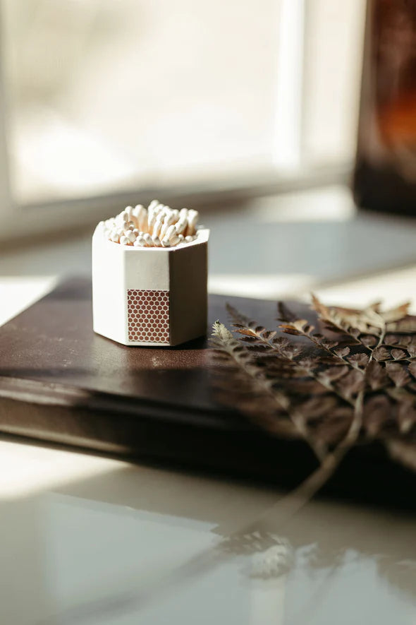 White Match Holder w/ Striker & White Matches - Lake Effect